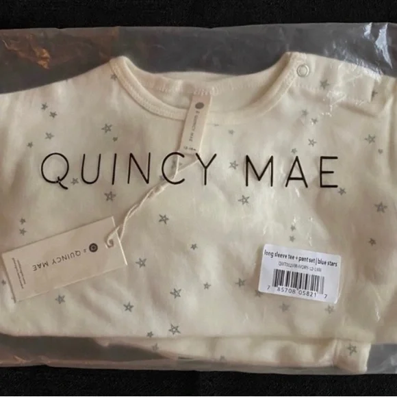 Last Call!Quincy Mae 2pc Pant Set, Hi-Low Top & Drawstring Pants, Organic Cotton - Picture 5 of 8